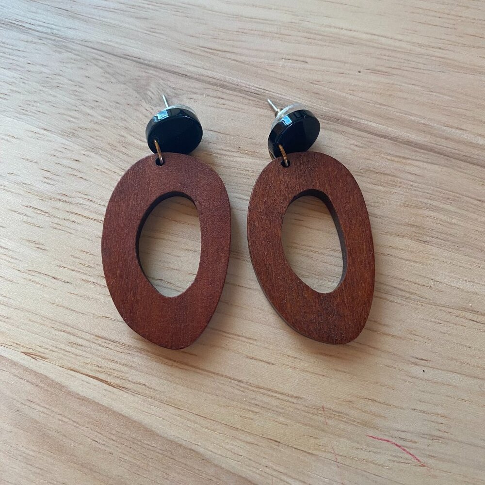 Wood Drop Earrings